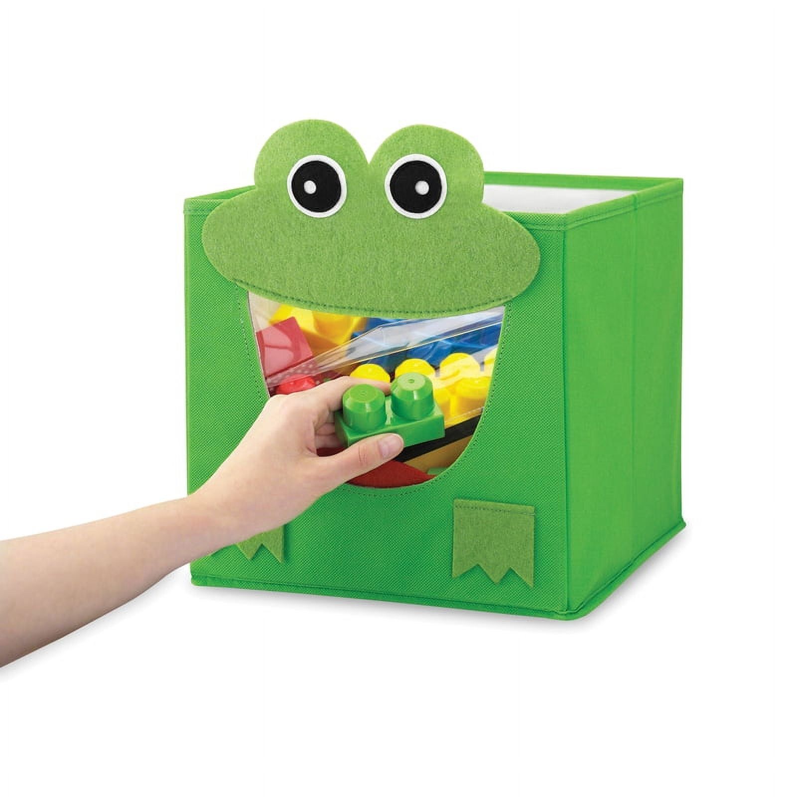 Green Frog Fabric Collapsible Kids Storage Cube