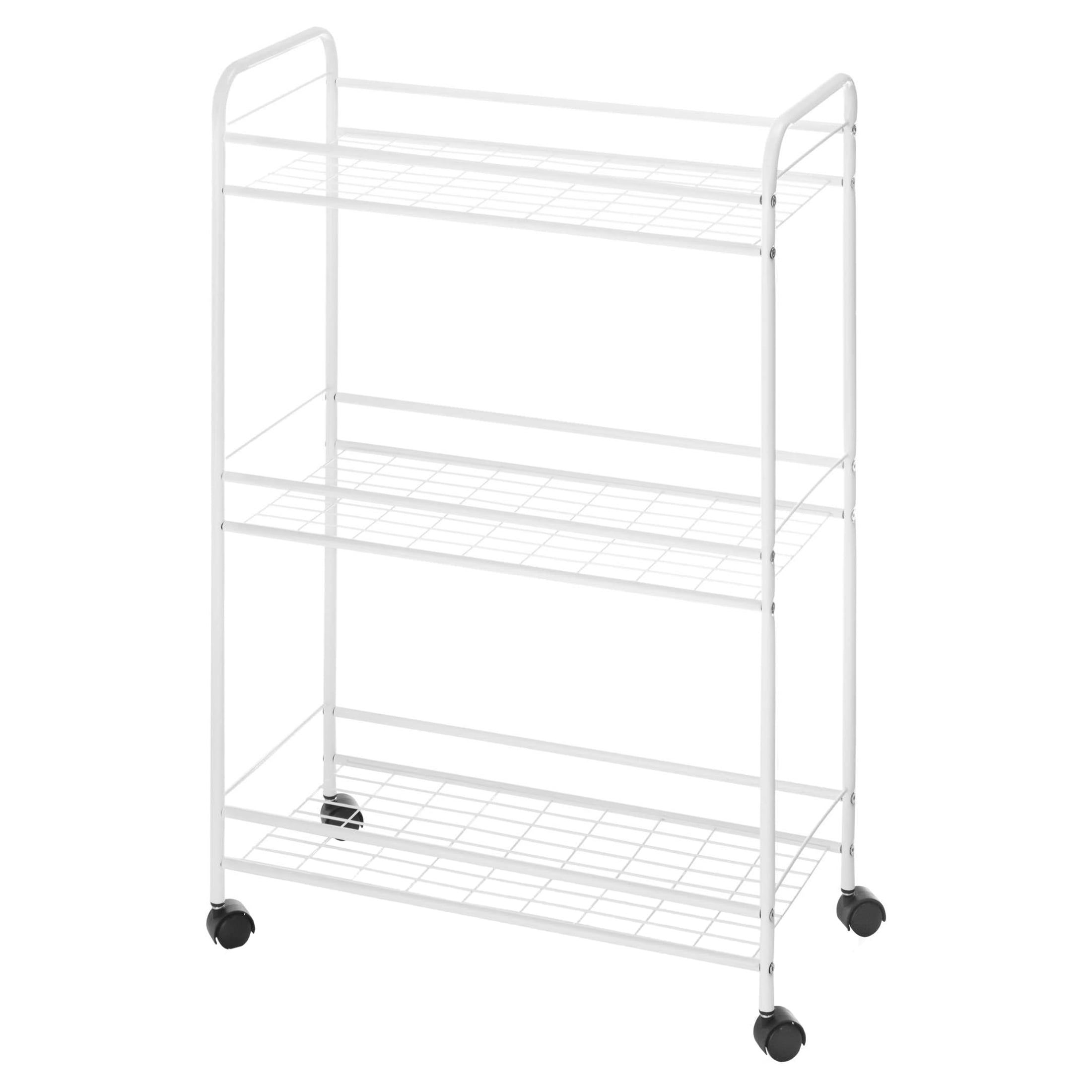 Whitmor White 3-Tier Steel Slim Storage Cart