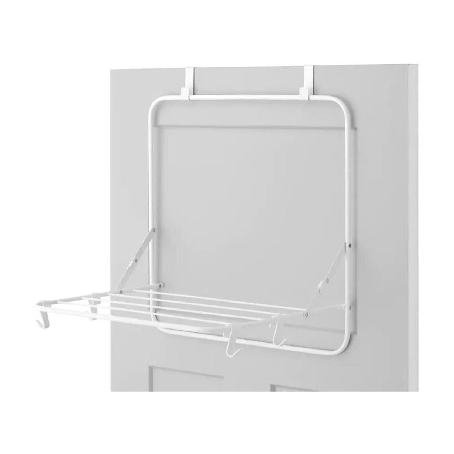 White Metal Over-the-Door Folding Drying Rack