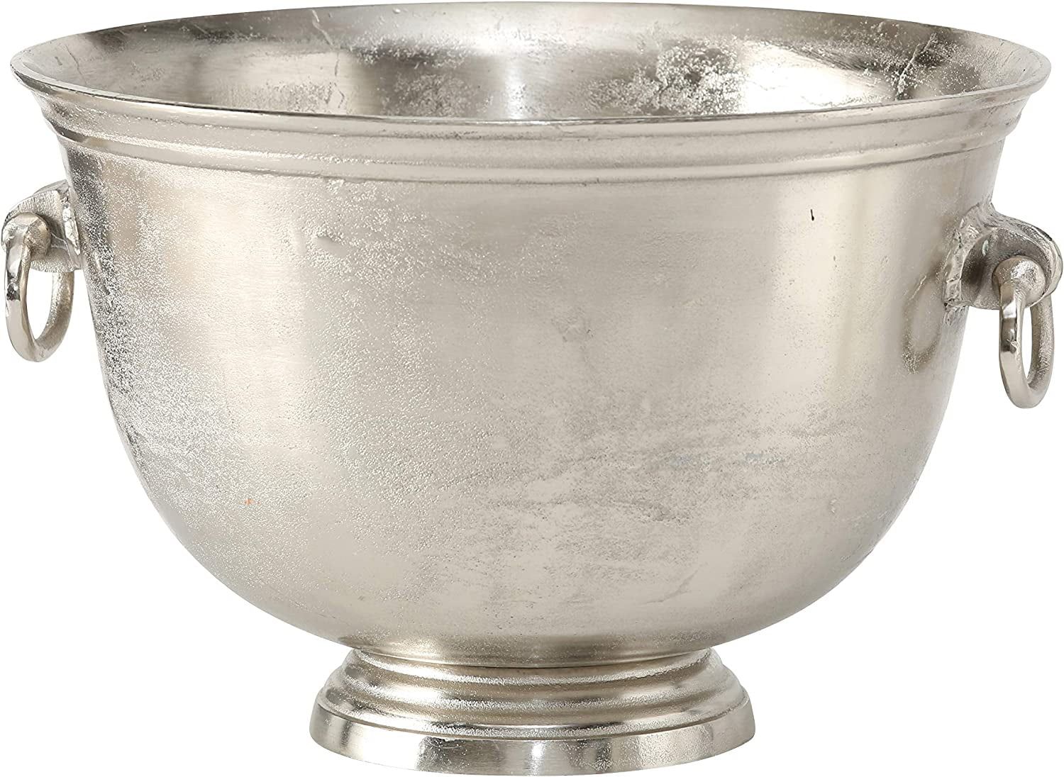 Large Silver Nickel Plated Champagne Bucket with Hinged Handles