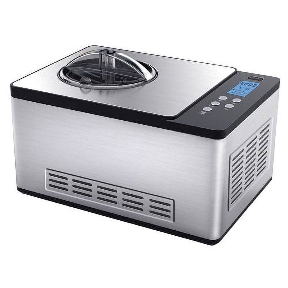 Stainless Steel 2.1 Quart Automatic Ice Cream Maker with LCD Display