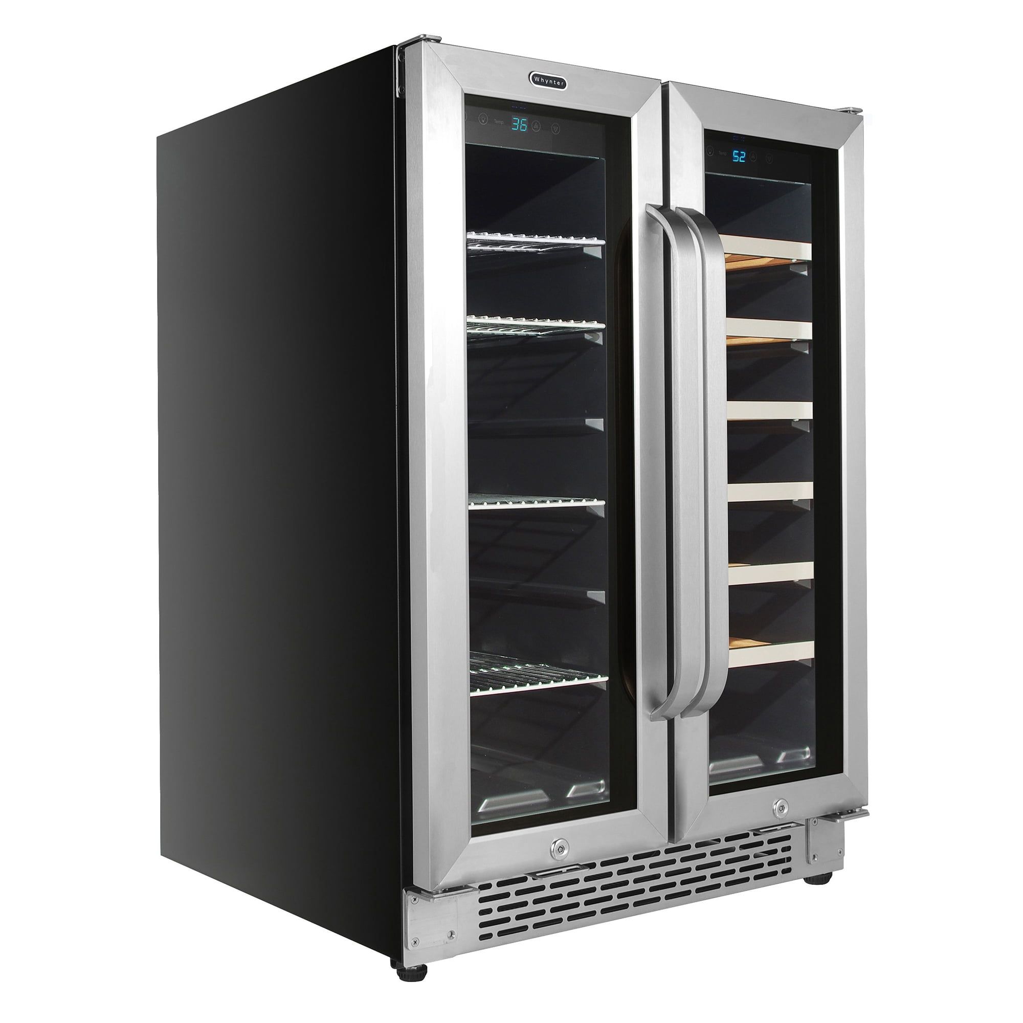 Stainless Steel Dual Zone 20-Bottle 60-Can Beverage Cooler