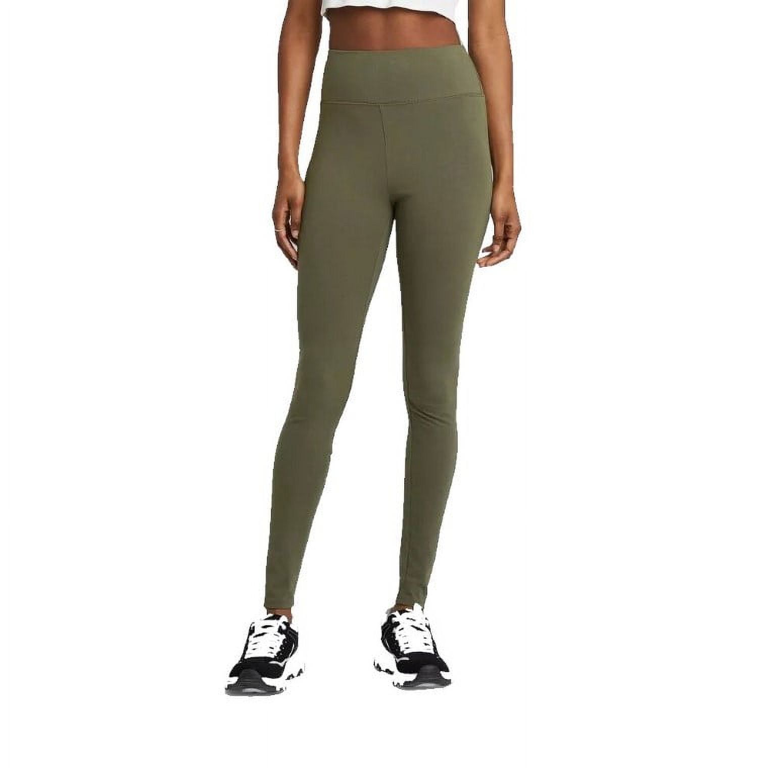 High-Waisted Classic Olive Green Active Leggings, Medium