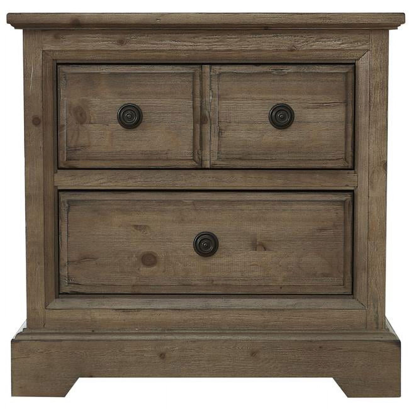 Wildfire Traditional Caramel Ponderosa Pine Nightstand with Bronze Knob