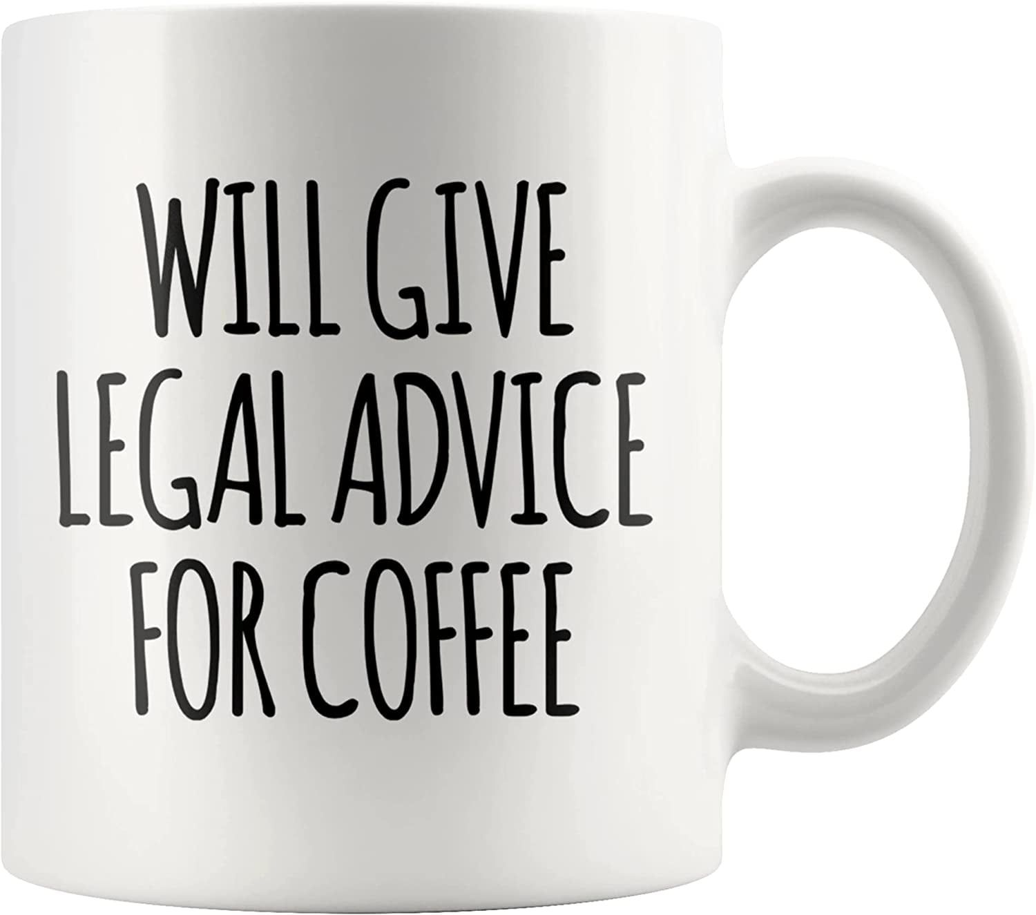 White Ceramic 11oz Mug with Legal Advice Quote