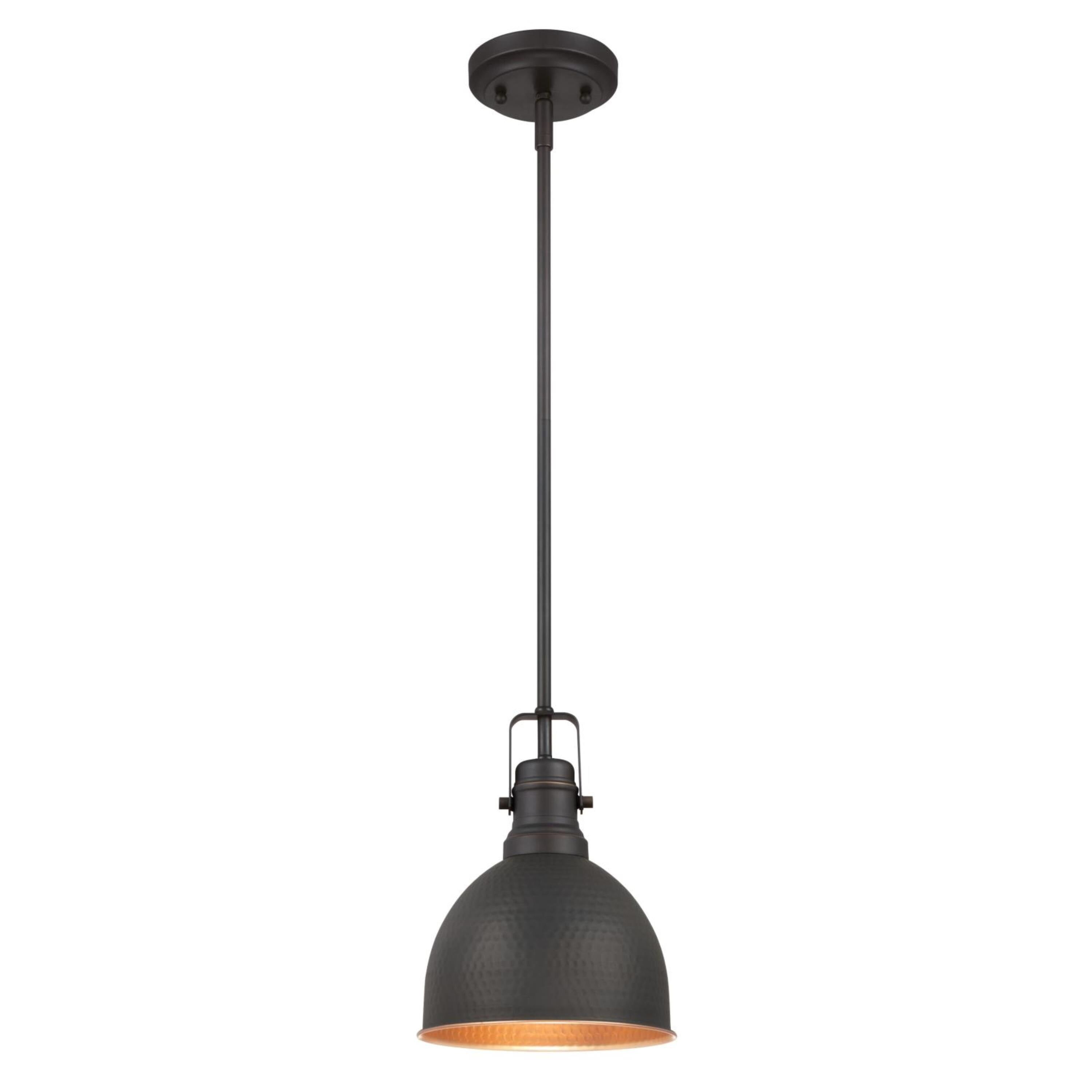 Bronze Mini Industrial Bowl Pendant Light, Oil-Rubbed Finish