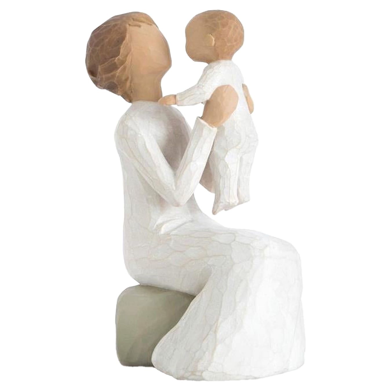 Hand-Painted Resin Grandmother with Child Figurine