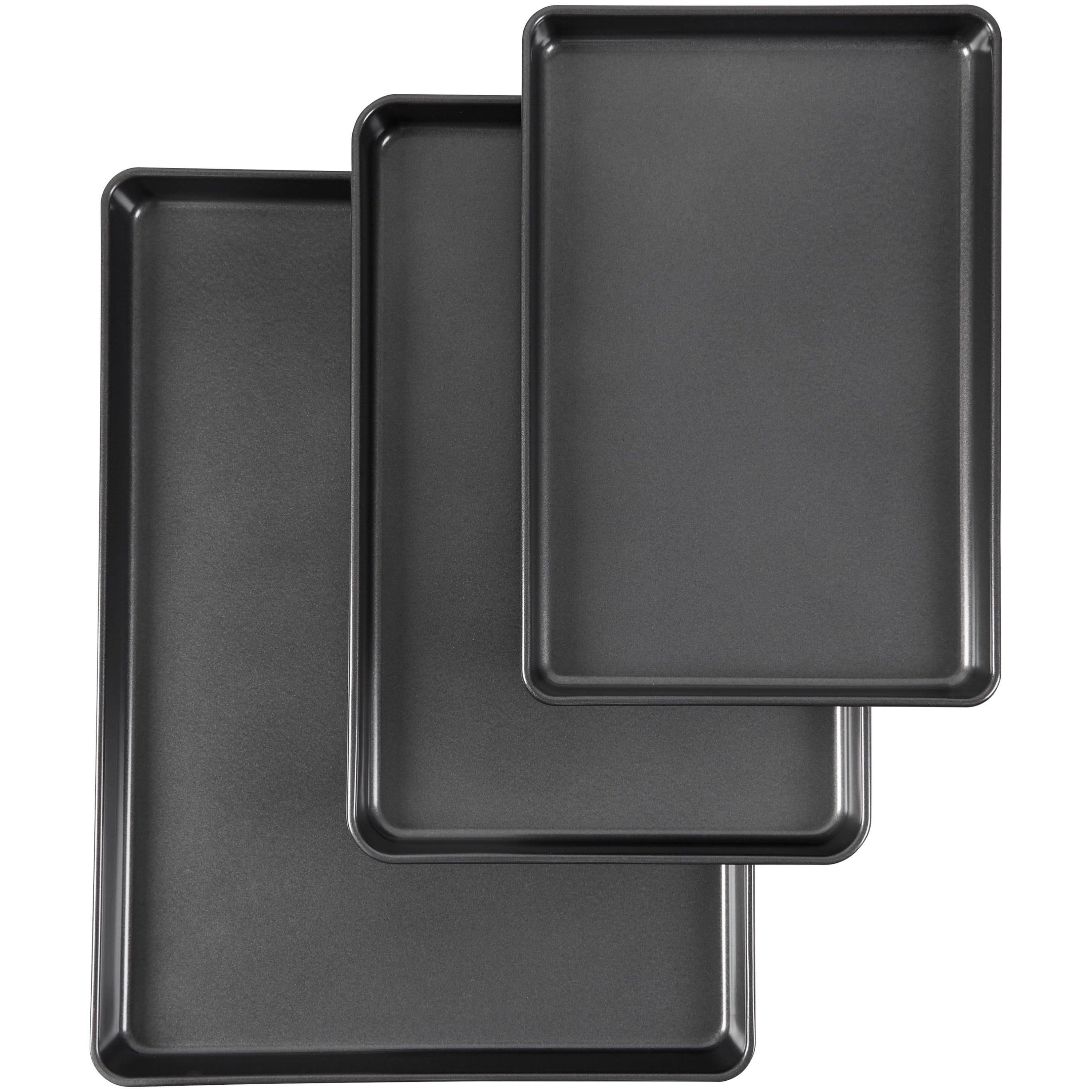 Premium Non-Stick Steel 3-Piece Baking Sheet Pan Set