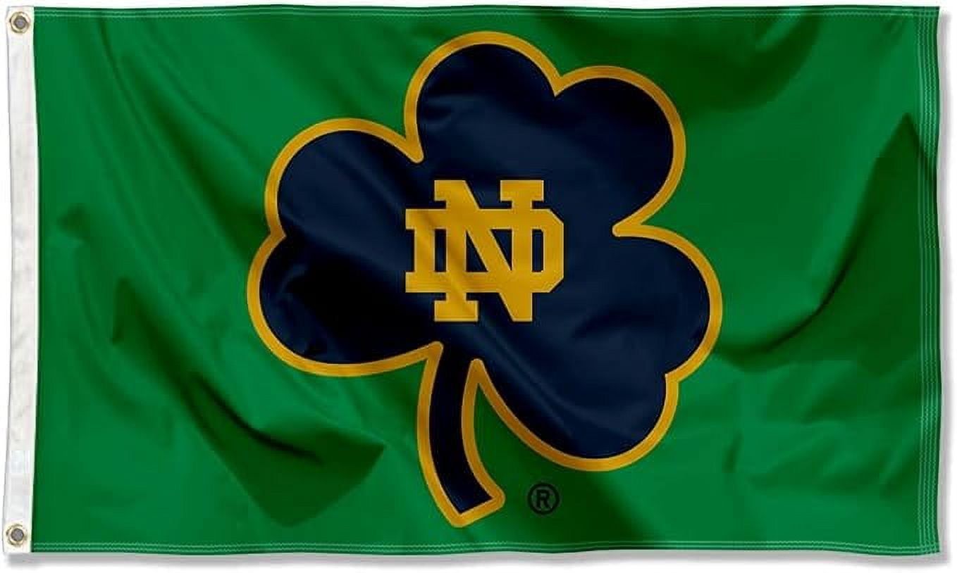 Irish Shamrock Green and Navy Polyester Banner Flag