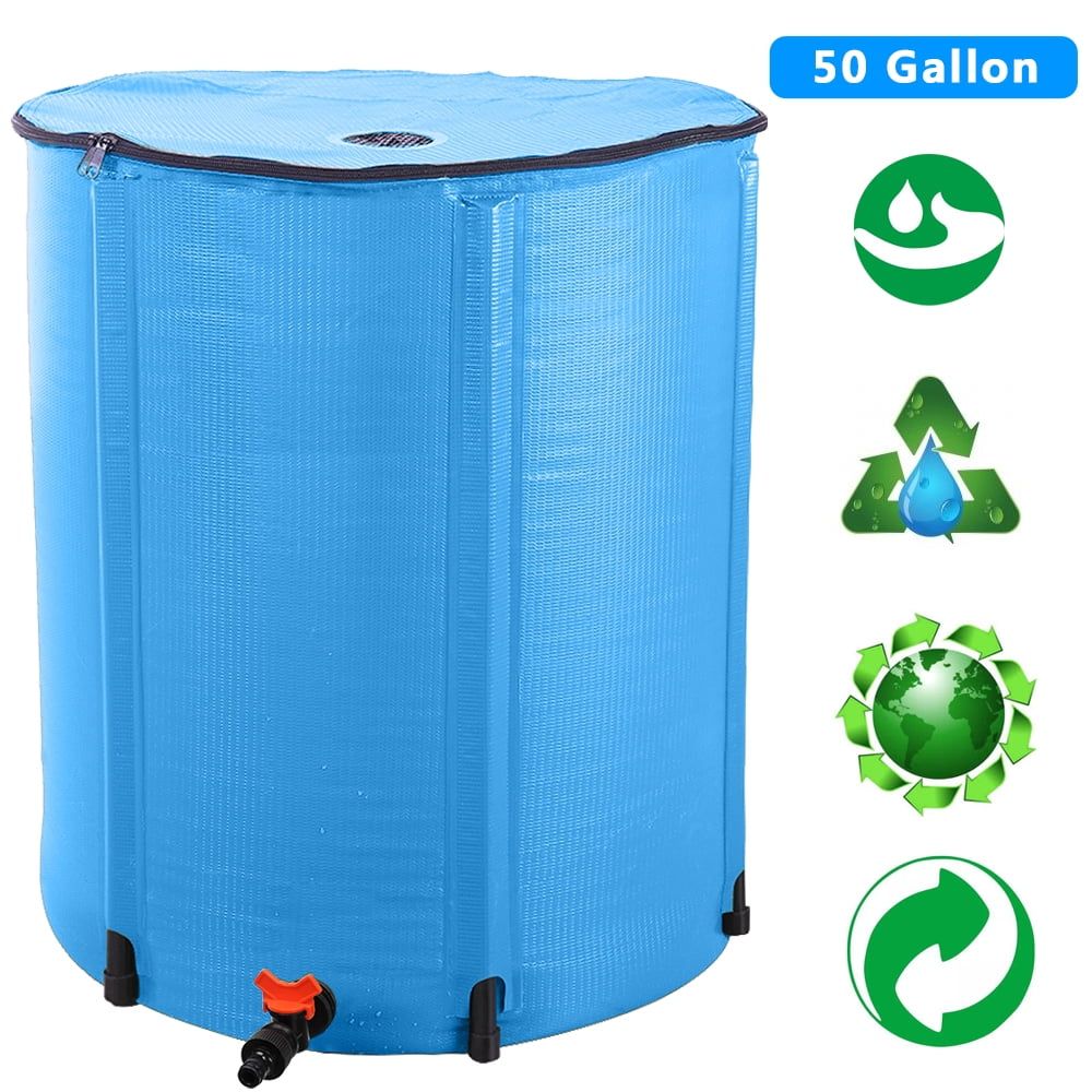 Large Blue 100 Gallon Collapsible PVC Rain Barrel