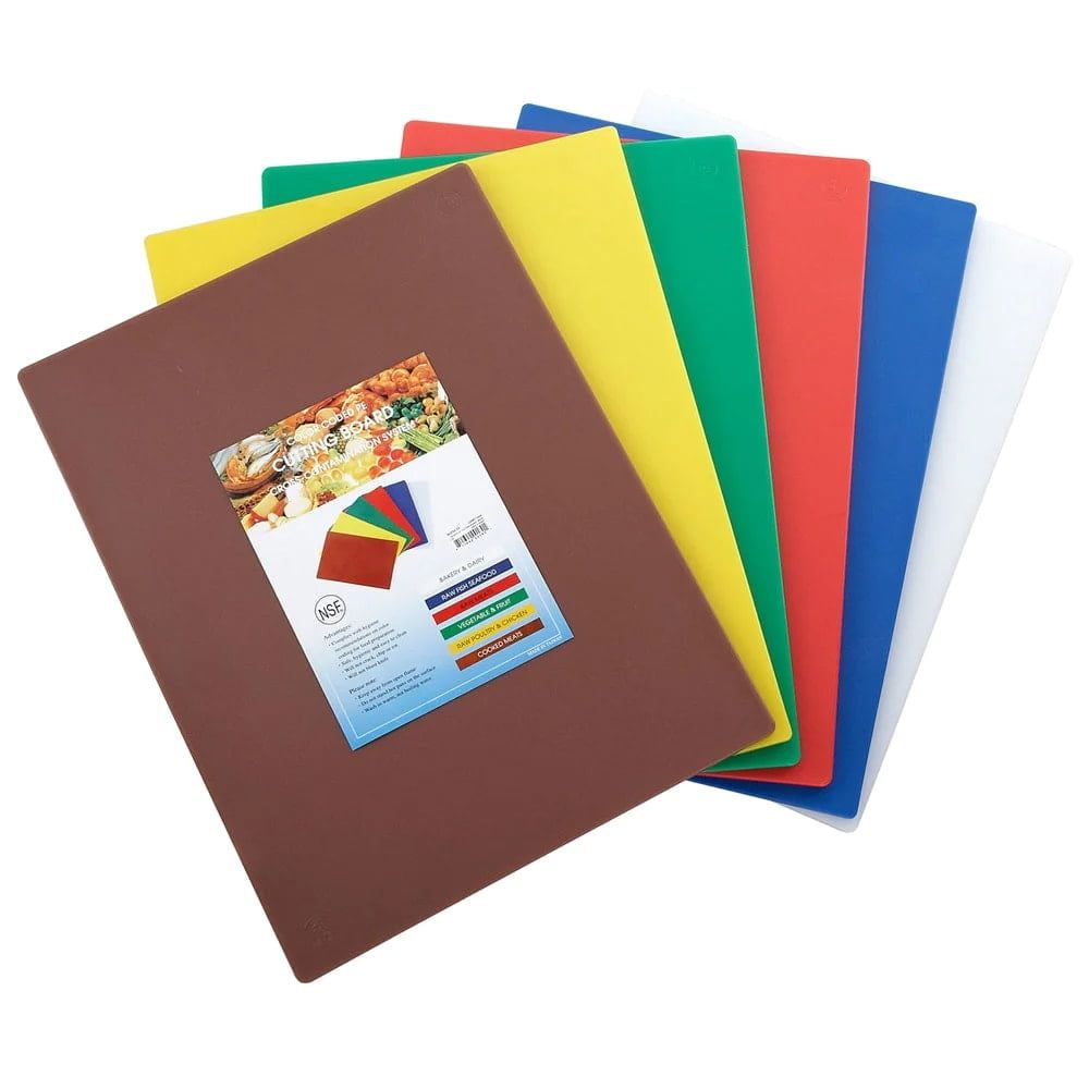 Multi-Colored Heavy-Duty Plastic Cutting Board Set, 15" x 20"