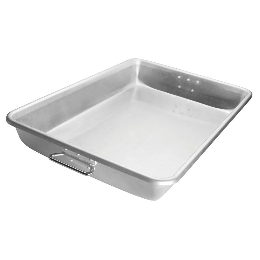 Heavy-Duty Silver Aluminum Rectangular Roasting Pan with Handles