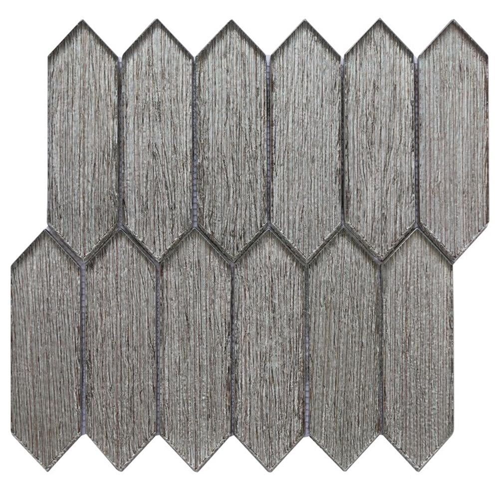 Windey 10.9" x 11.3" Hexagon Brown Glass Mosaic Wall Tile