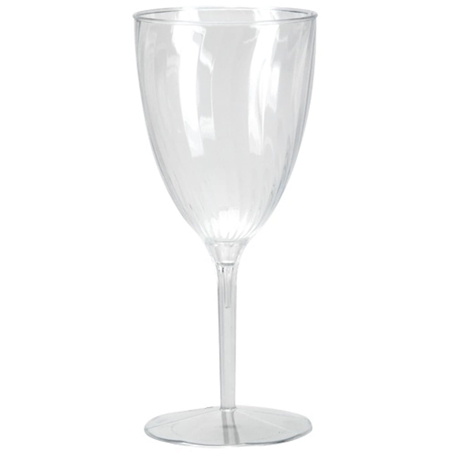 Elegant Clear 8oz Plastic Wine Goblets - Pack of 8