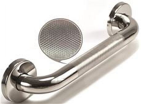 18-Inch Polished Stainless Steel Diamond Knurled Grab Bar