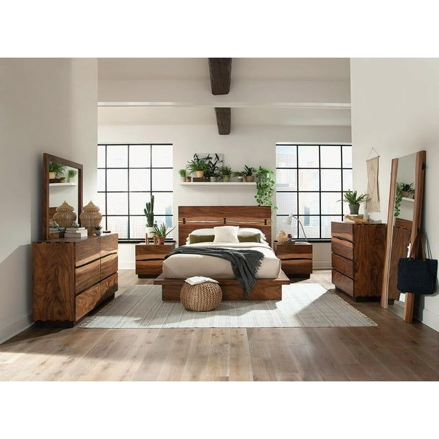 Winslow Smokey Walnut and Coffee Bean Queen Storage Bed