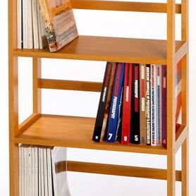 42" Honey Pine Wood 3-Tier Studio Bookshelf