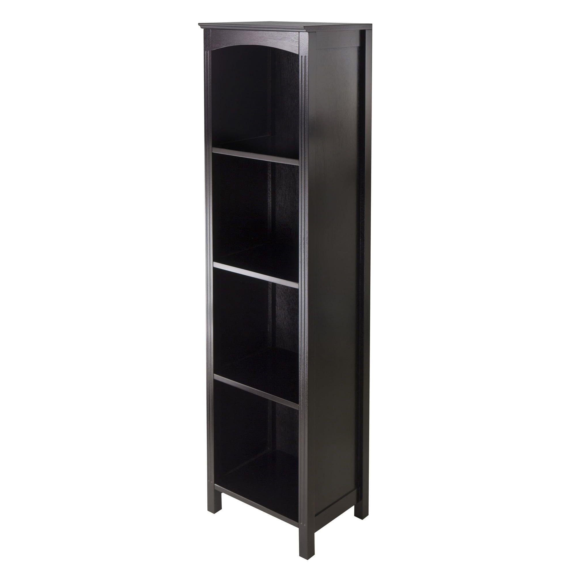 Transitional Espresso Brown Wood 5-Tier Storage Shelf