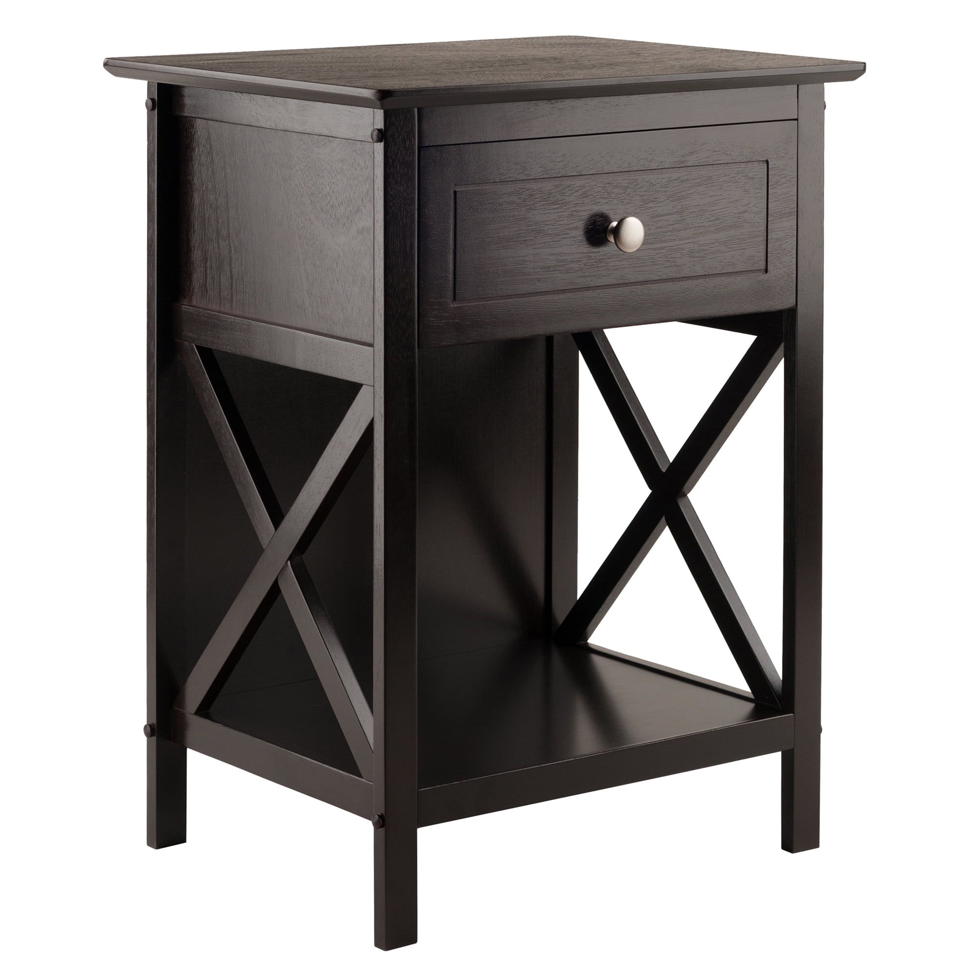 Xylia Transitional Coffee Wood End Table with Storage