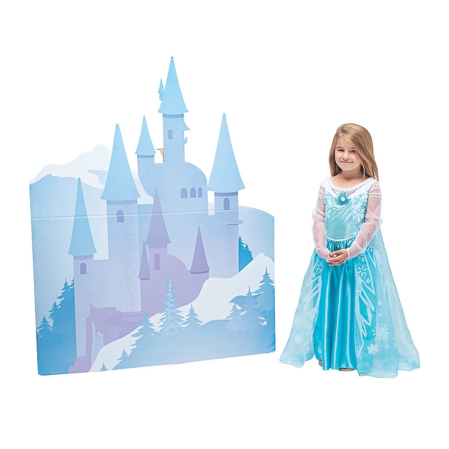 Winter Princess Pastel Blue and Purple Cardboard Castle Stand-Up