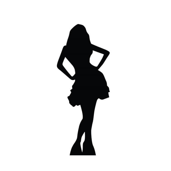 Life-Size Black Cardboard Woman Silhouette Standup