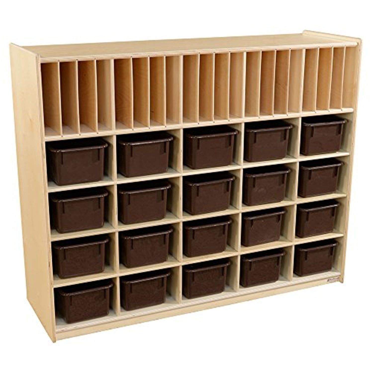 Adjustable Brown Multi-Storage Unit with 20 Trays