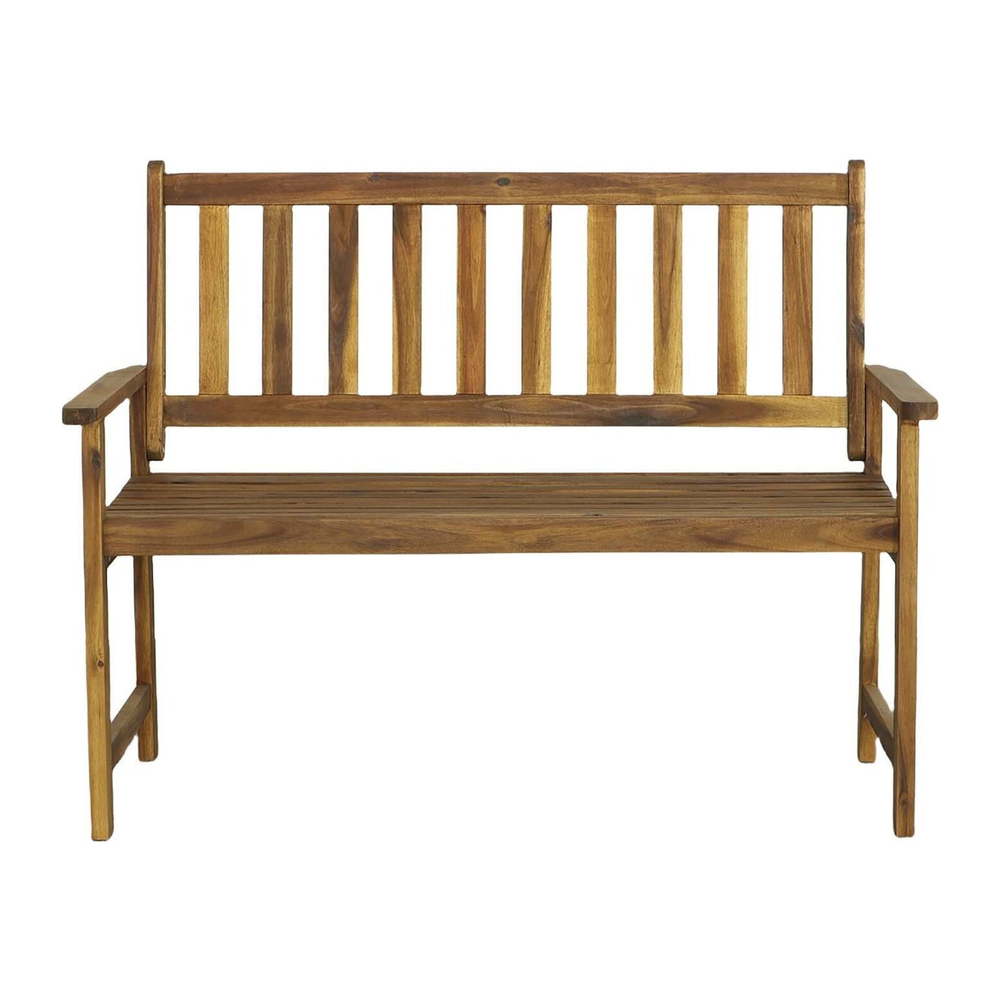 Natural Acacia Wood Outdoor Garden Bench