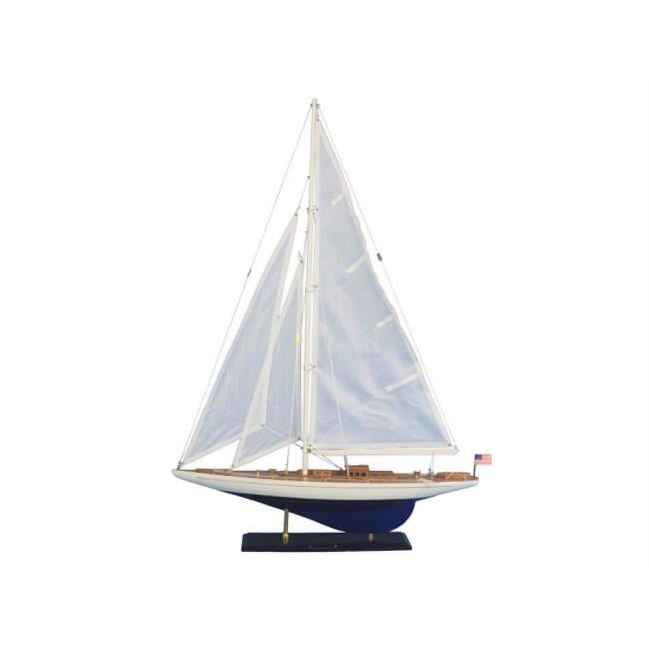 Enterprise 35'' Handcrafted Wooden Model Yacht with Sails