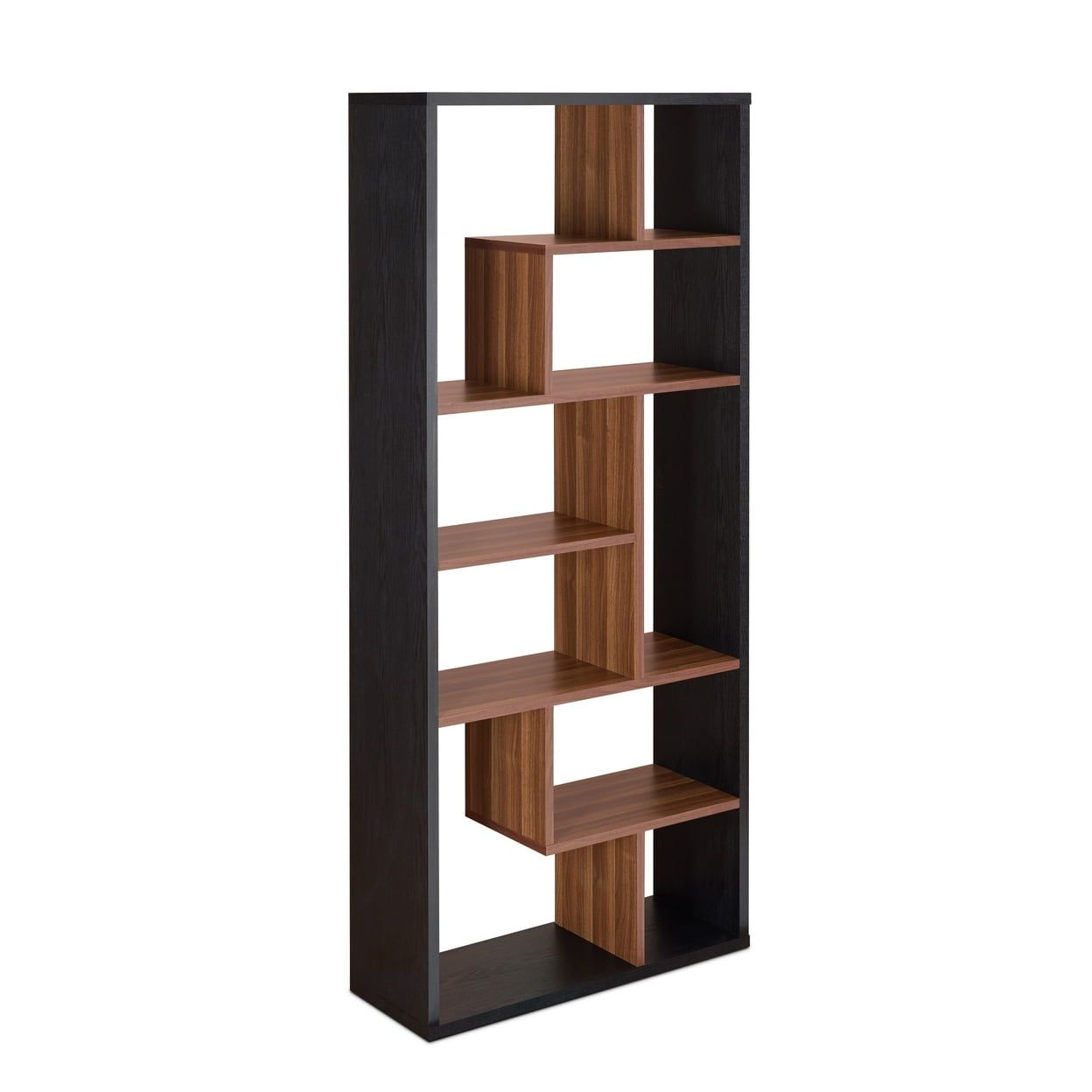 Acme Mileta II Modern Black and Walnut Cube Bookcase