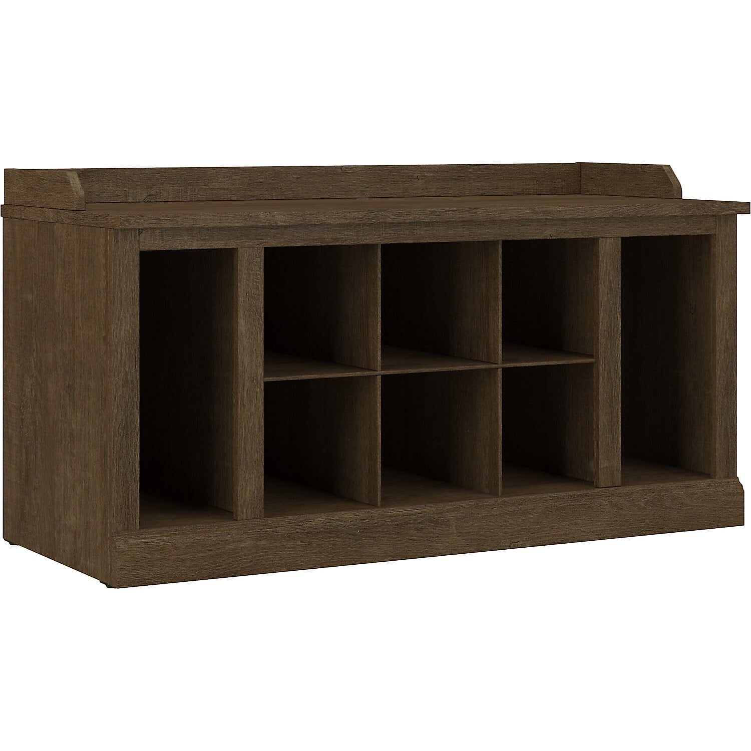 Transitional Ash Brown Engineered Wood Entryway Shoe Storage Bench