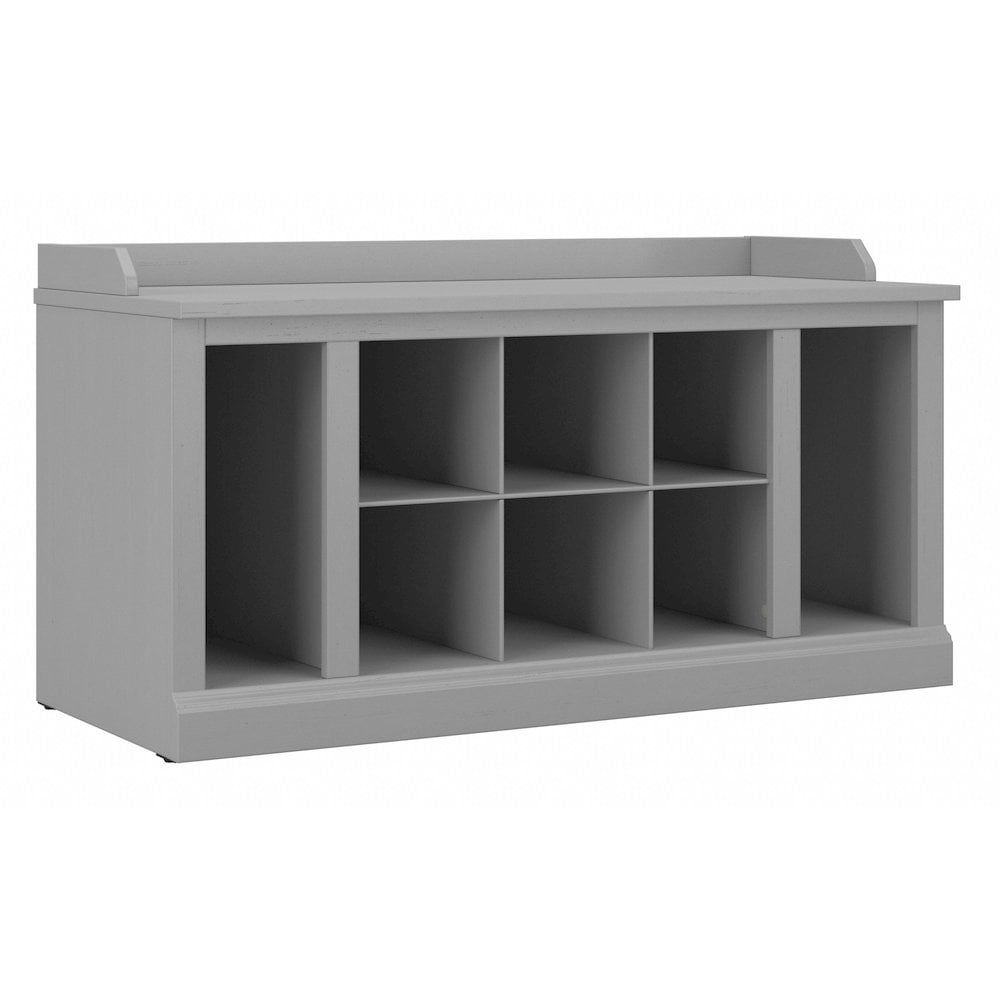 Cape Cod Gray Engineered Wood Shoe Storage Bench with Shelves