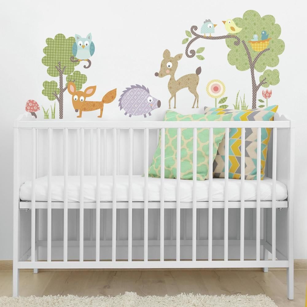 Colorful Woodland Animals Peel and Stick Wall Decals