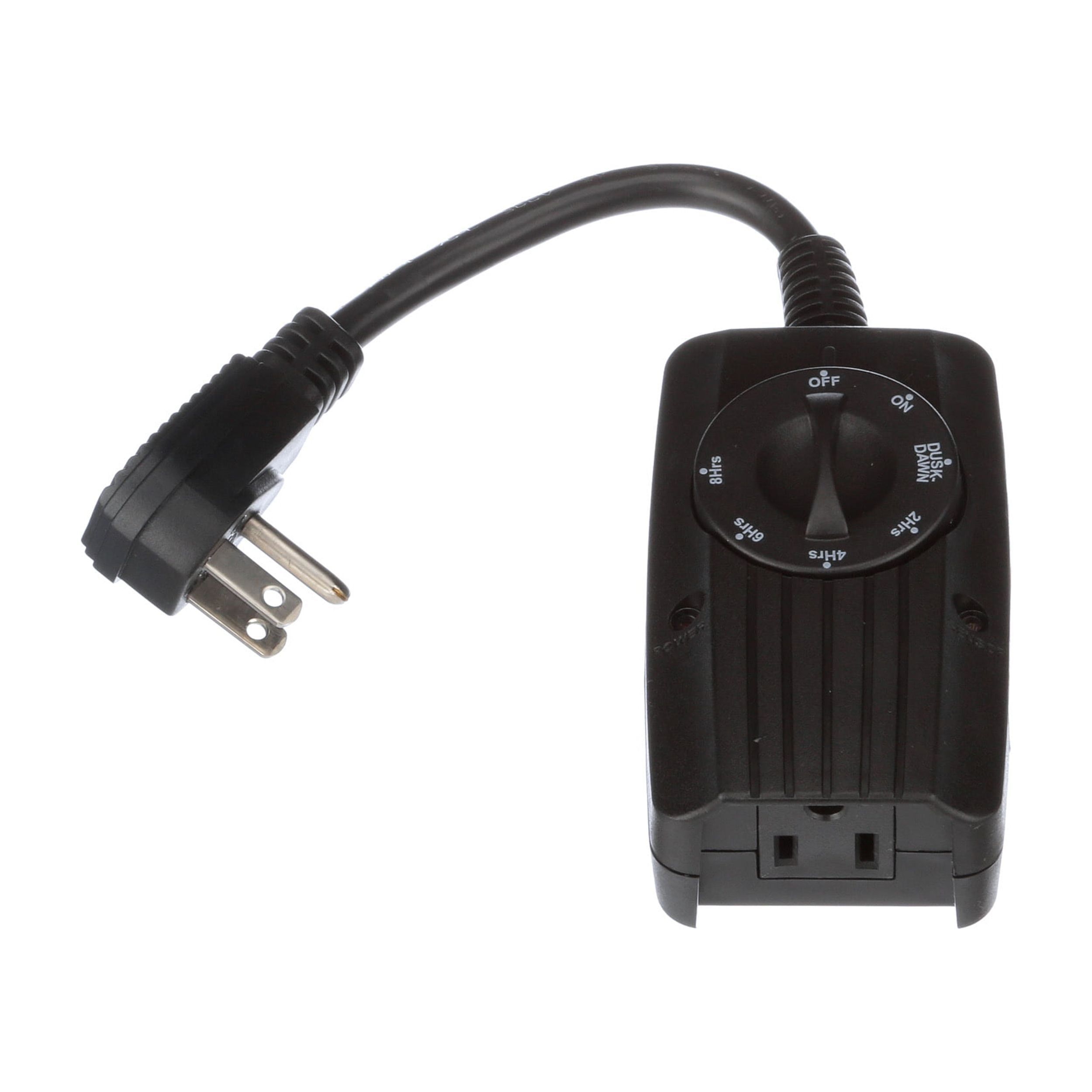 Black Outdoor Mechanical Light Sensor Timer with Photocell