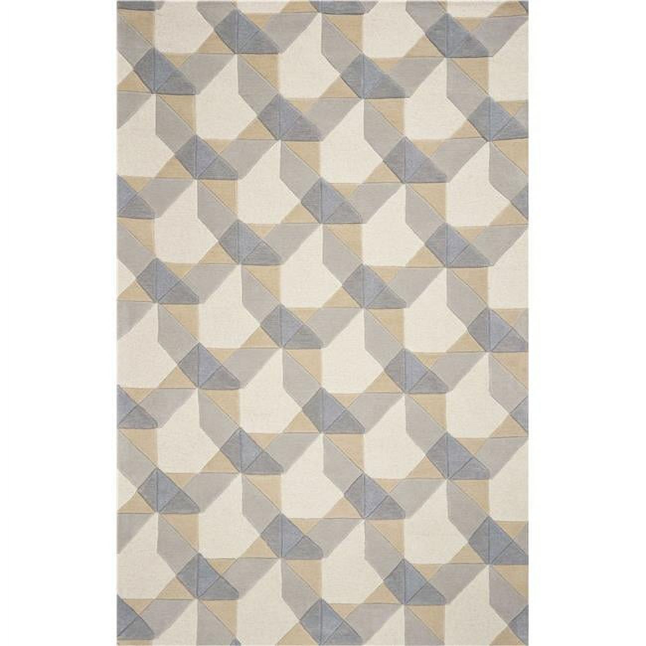 Infinite Ivory & Grey Hand-Tufted Wool Area Rug, 8' x 10'