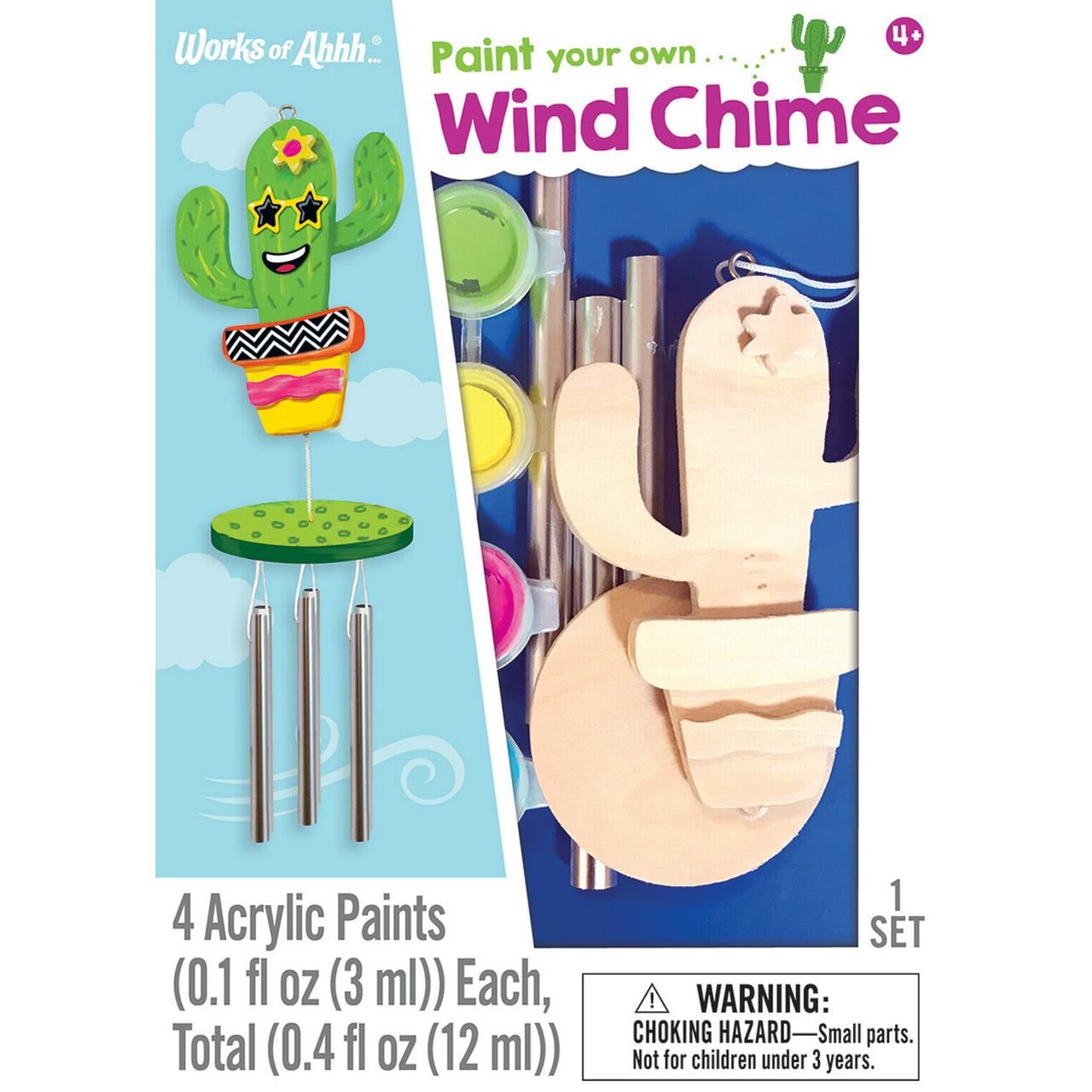 Cactus Wind Chime Wood Craft and Paint Kit