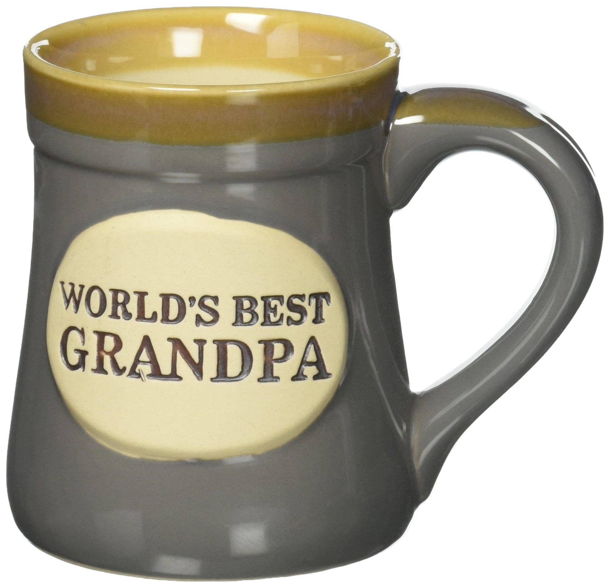 Gray and Cream Ceramic World's Best Grandpa Mug