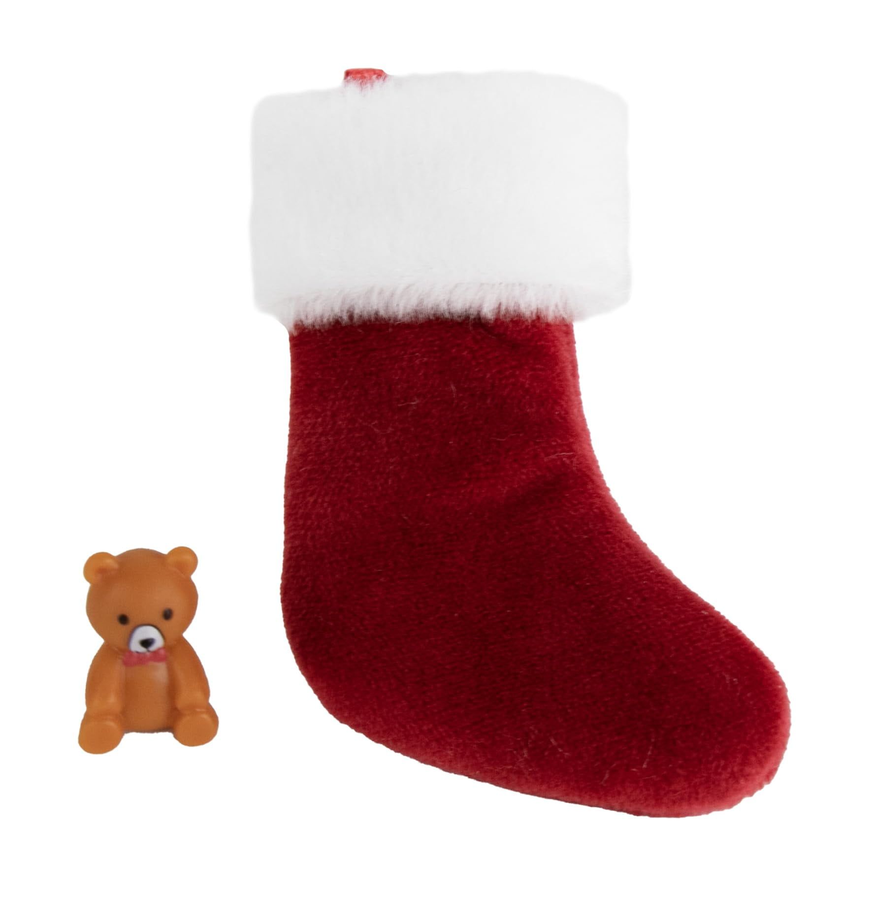 Mini Red and White Christmas Stocking with Toy