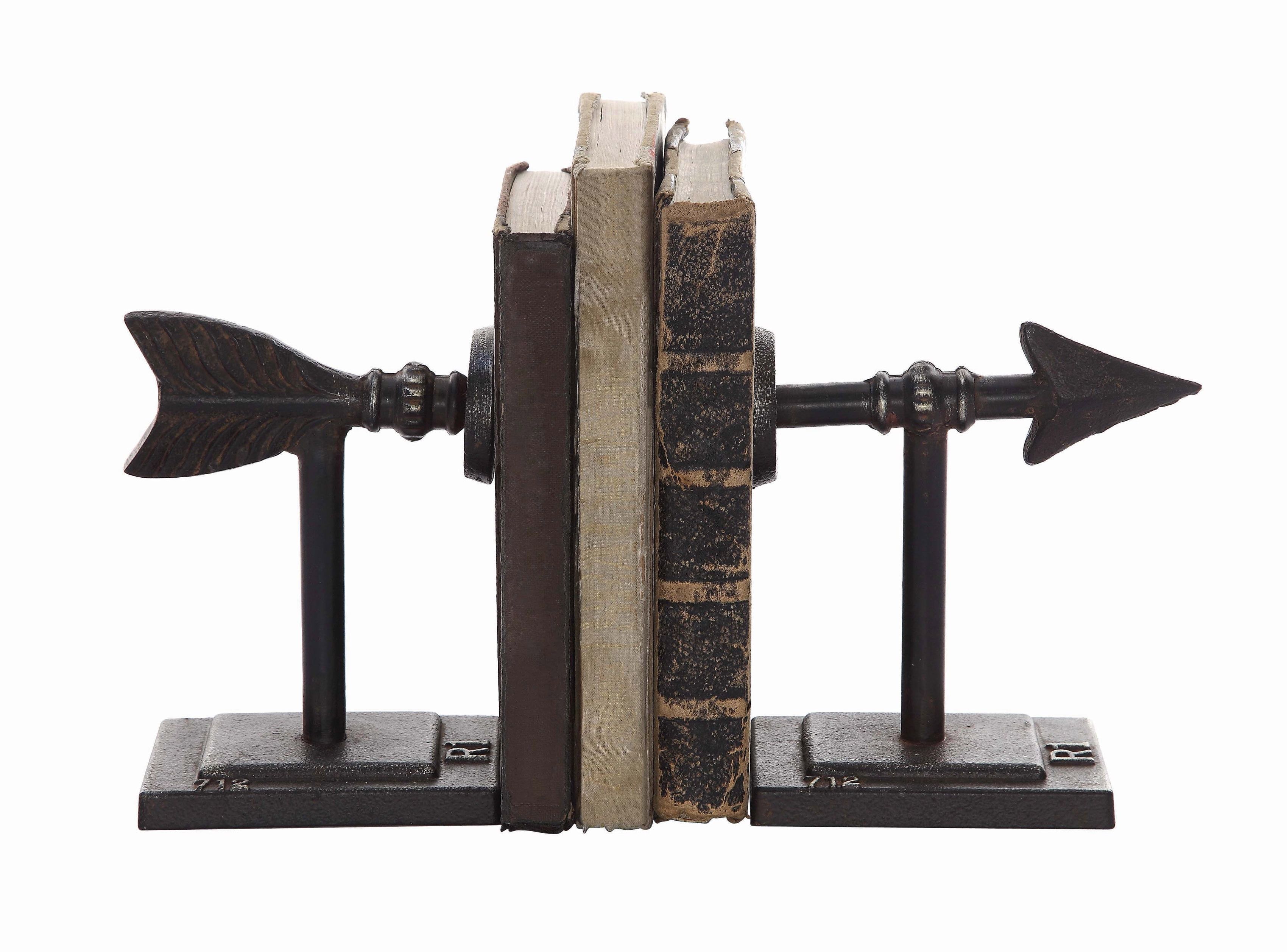 Antique Bronze Arrow Cast Iron Bookends