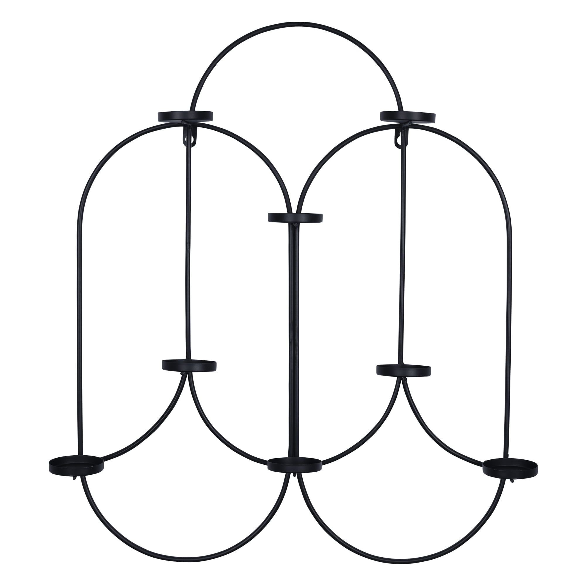 Matte Black 8-Piece Metal Wall Candle Holder