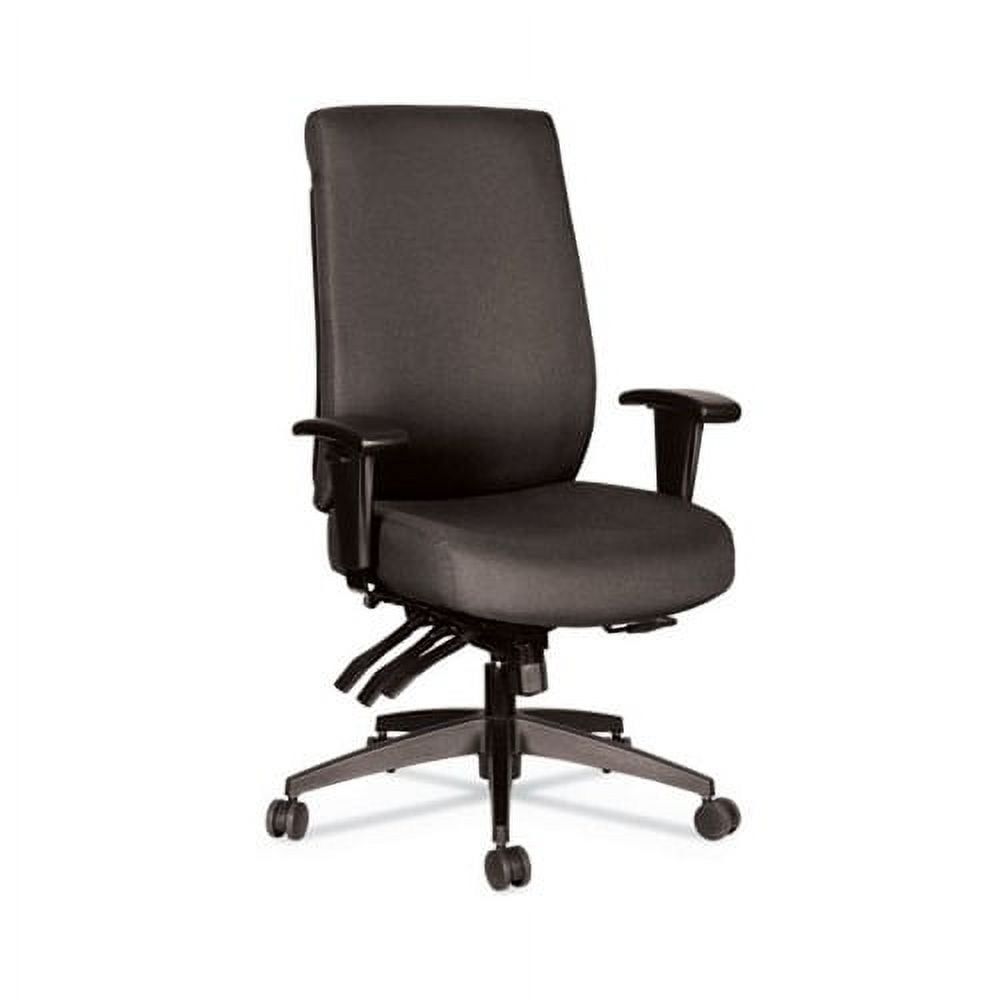 Black High-Back Ergonomic Swivel Task Chair with Adjustable Arms