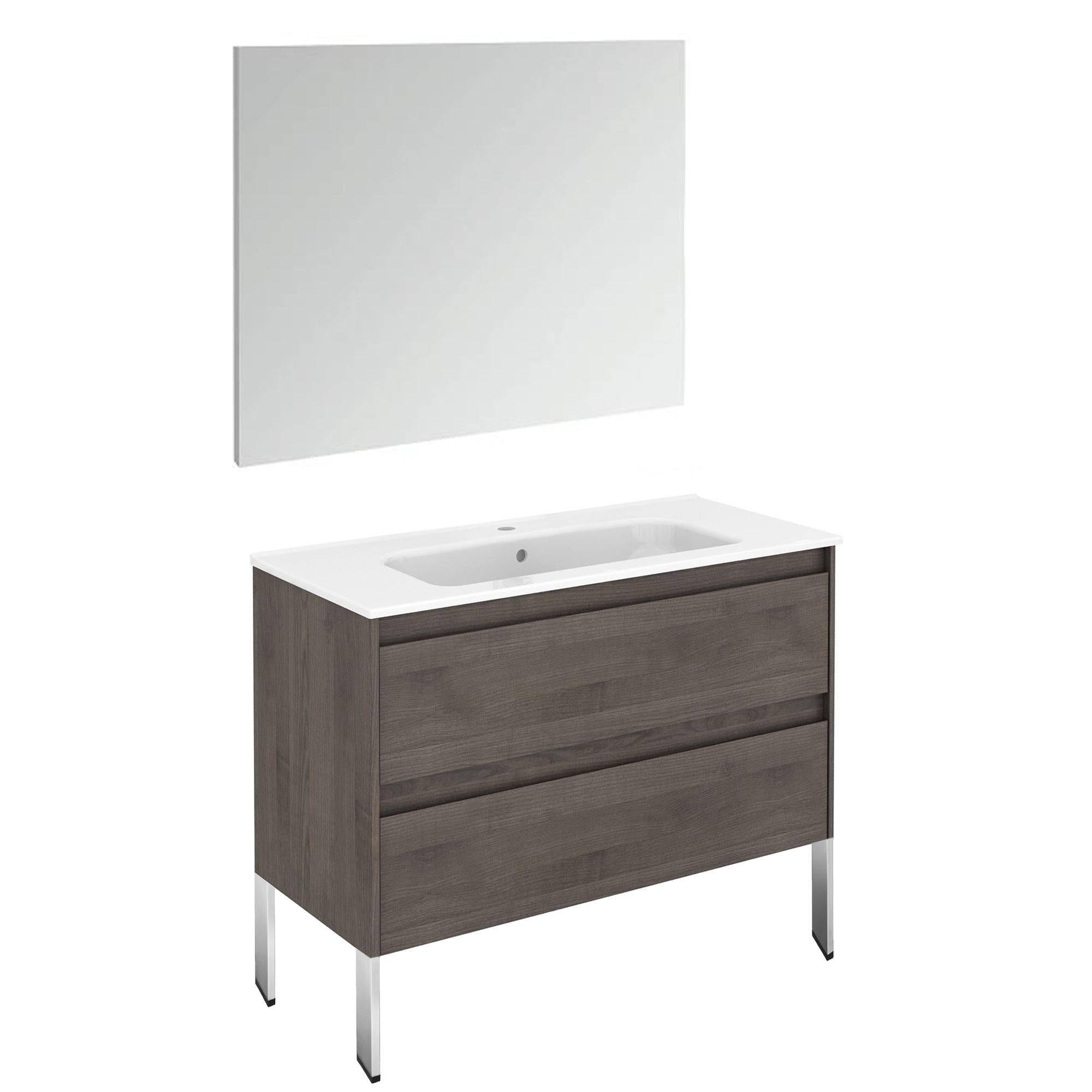 Ambra 40" Samara Ash Freestanding Vanity with Mirror