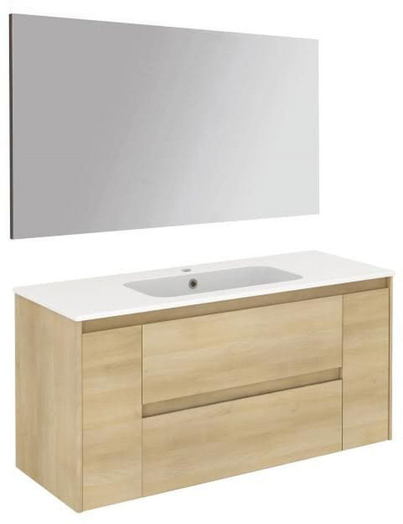 Ambra 48" White Ceramic Wall-Mount Single Vanity Set