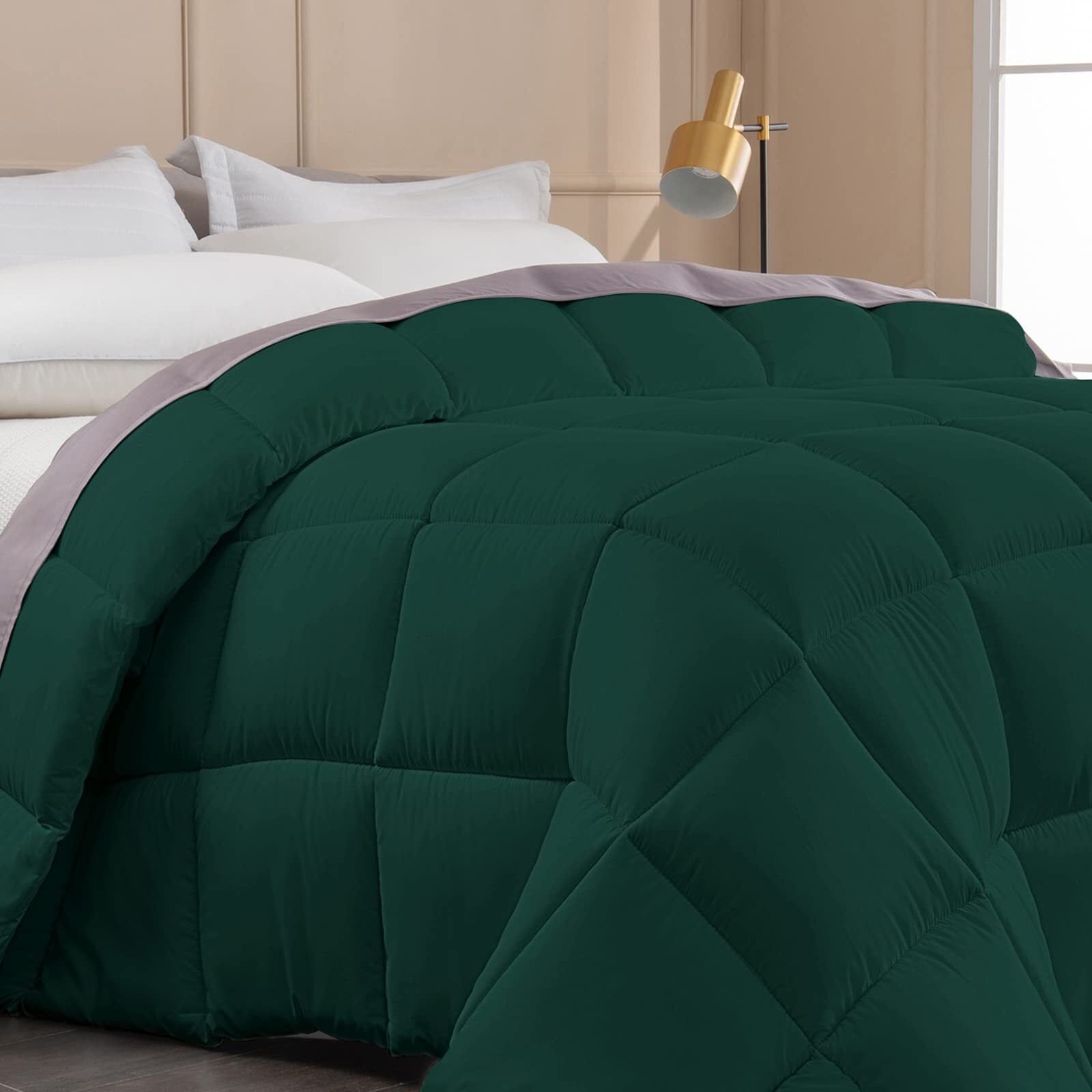 Queen Green Microfiber All-Season Comforter