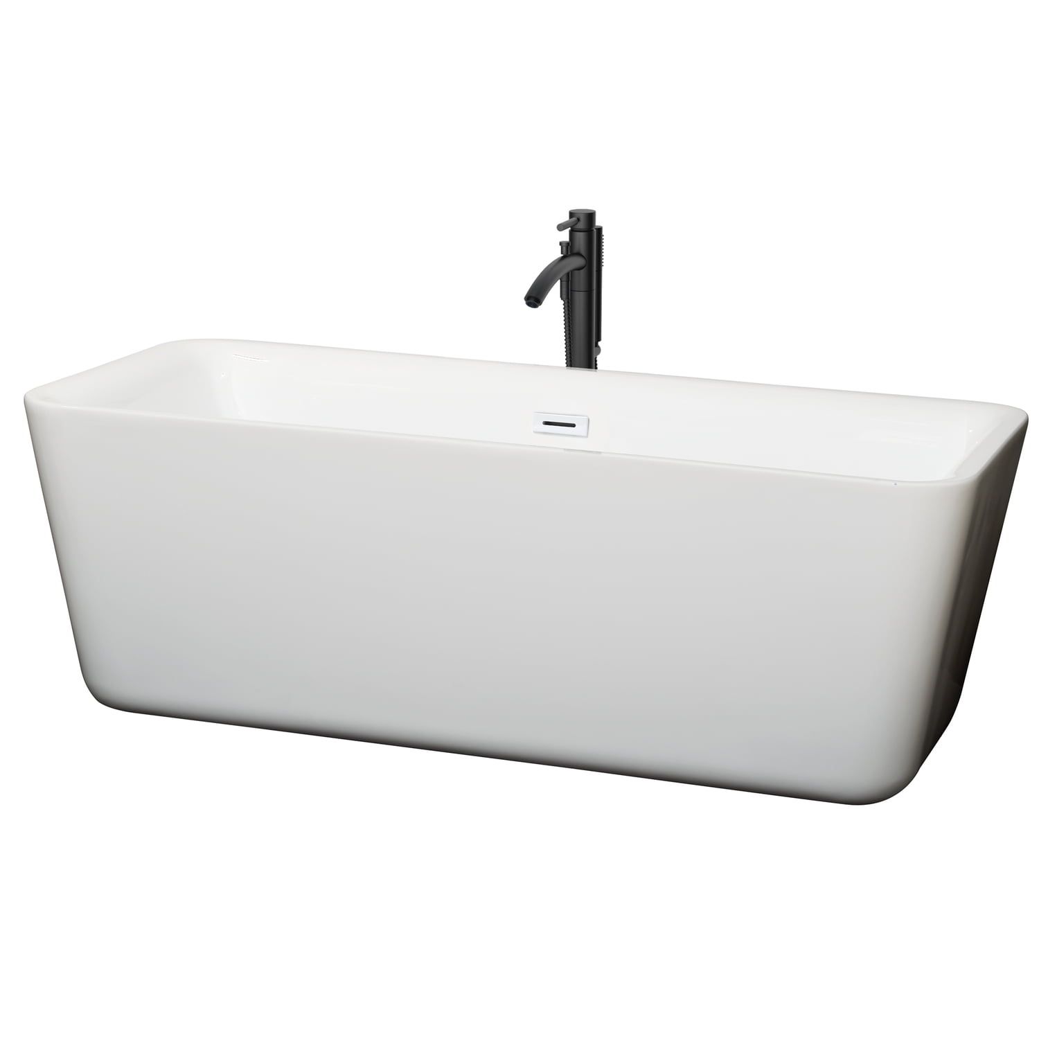 Emily 69" White Acrylic Freestanding Soaking Tub