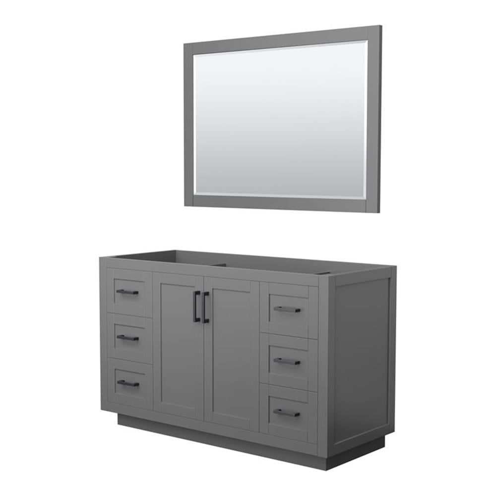 Miranda 54" Contemporary Gray and Black Bathroom Vanity