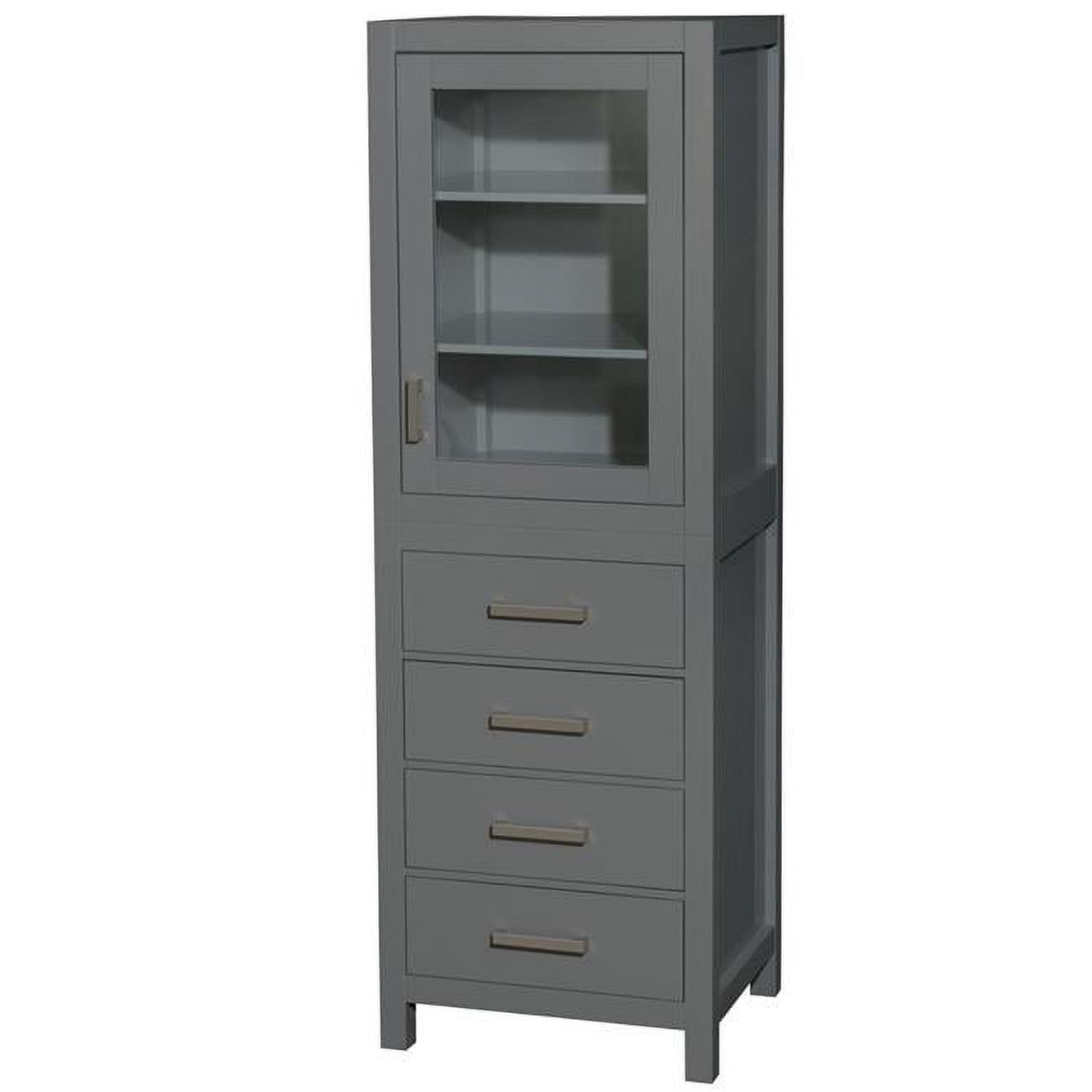 Sheffield 24" Gray Wood Freestanding Linen Tower