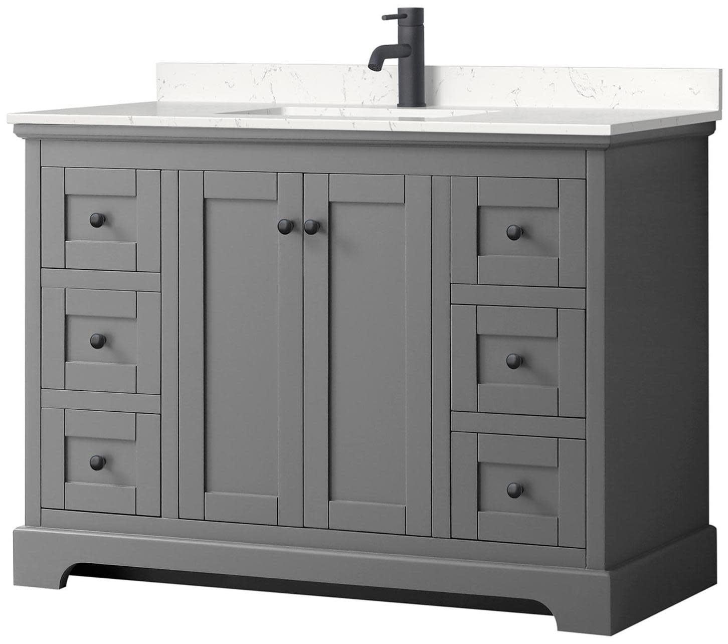 Avery 48" Dark Gray Freestanding Vanity with Marble Top