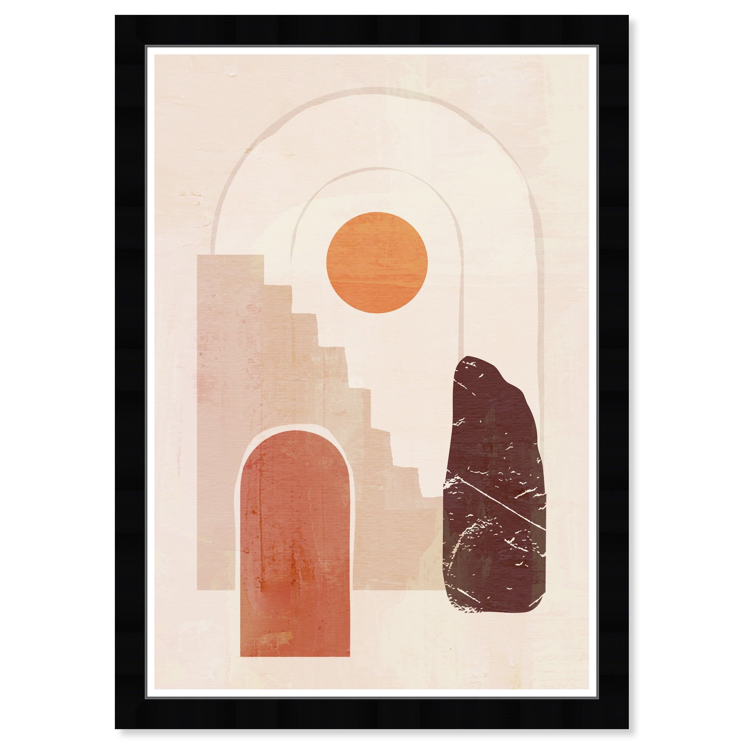 Stairway to the Sun Abstract Canvas Print with Black Frame