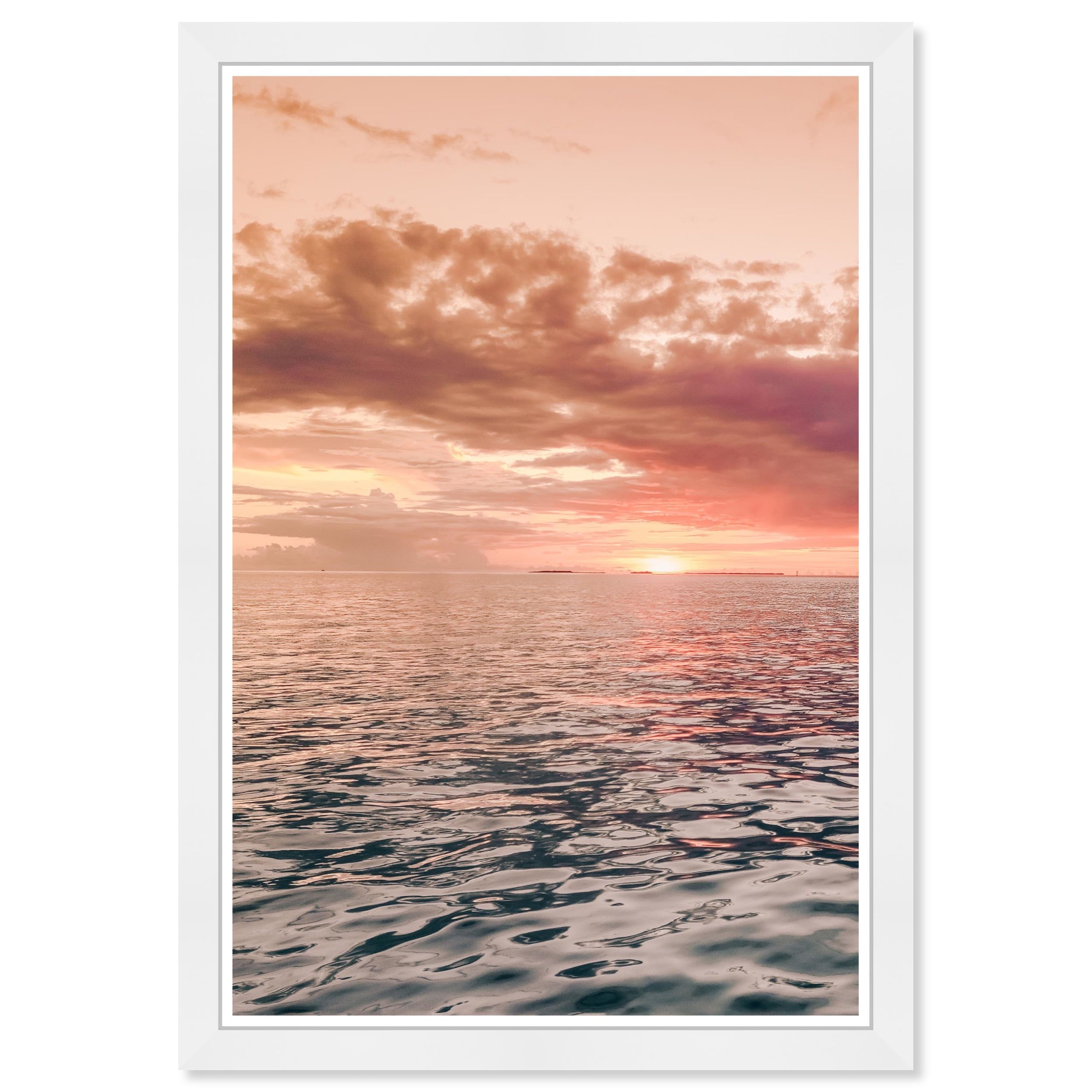 Terrestrial Sea Orange Sunset Coastal Landscape Canvas Print