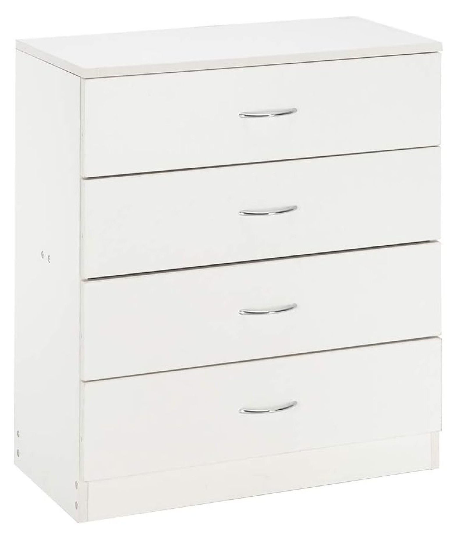 White MDF 4-Drawer Dresser with USB Ports and Sockets